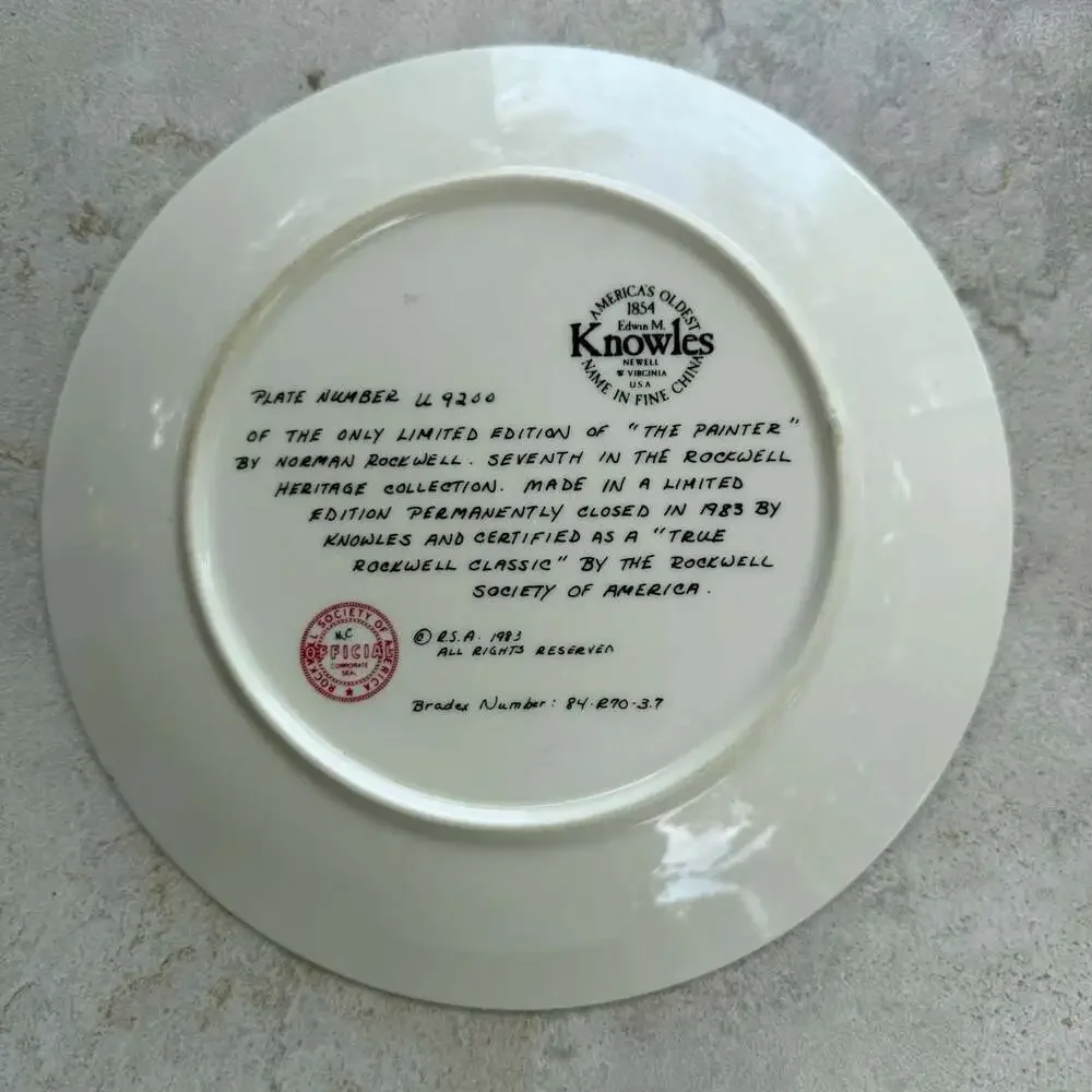 1983 Norman Rockwell The Painter Collector Plate